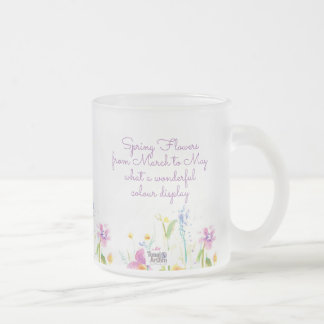 Taza De Cristal Esmerilado Frosty Glass Flower Tea Coffee Mug