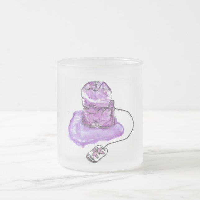 Taza De Cristal Esmerilado Frosty Purple Tea Mug (Centro)