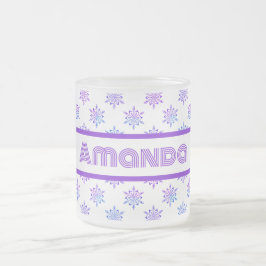 Taza De Cristal Esmerilado Frotado con copos de nieve de Bonito
