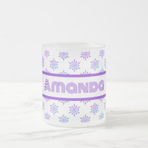 Taza De Cristal Esmerilado Frotado con copos de nieve de Bonito