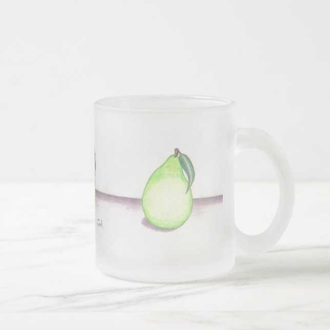 Taza De Cristal Esmerilado FRUITY PEAR mug (vidrio congelado) (Derecha)