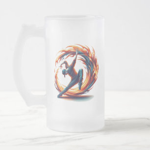 Taza De Cristal Esmerilado Fuego callejero de ruptura con energía urbana