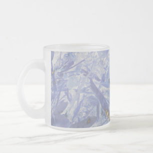 Taza De Cristal Esmerilado Fuego e hielo, abstracto digital