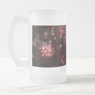 Taza De Cristal Esmerilado Fuegos artificiales