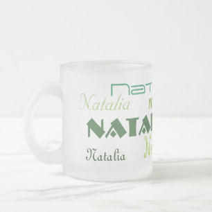 Taza De Cristal Esmerilado Fuentes frescas su nombre personalizado