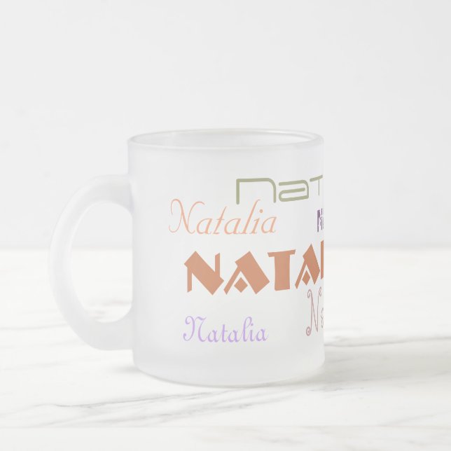 Taza De Cristal Esmerilado Fuentes frescas su nombre personalizado (Izquierda)