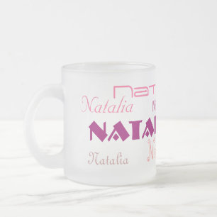 Taza De Cristal Esmerilado Fuentes frescas su nombre personalizado