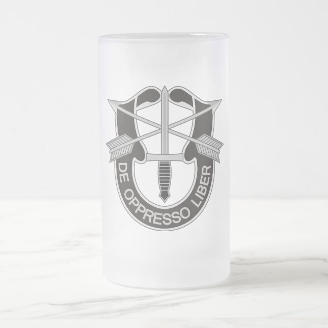 Taza De Cristal Esmerilado Fuerzas Especiales SF De Oppresso Liber (Centro)