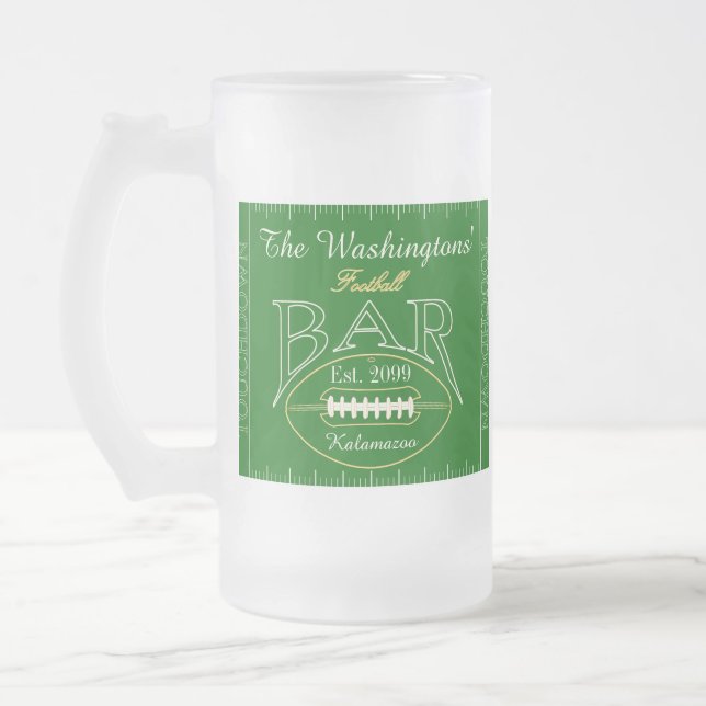 Taza De Cristal Esmerilado Fun American Football Bar Drinkware Beer (Izquierda)