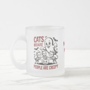 Taza De Cristal Esmerilado Fun Personalizado Halloween Cat
