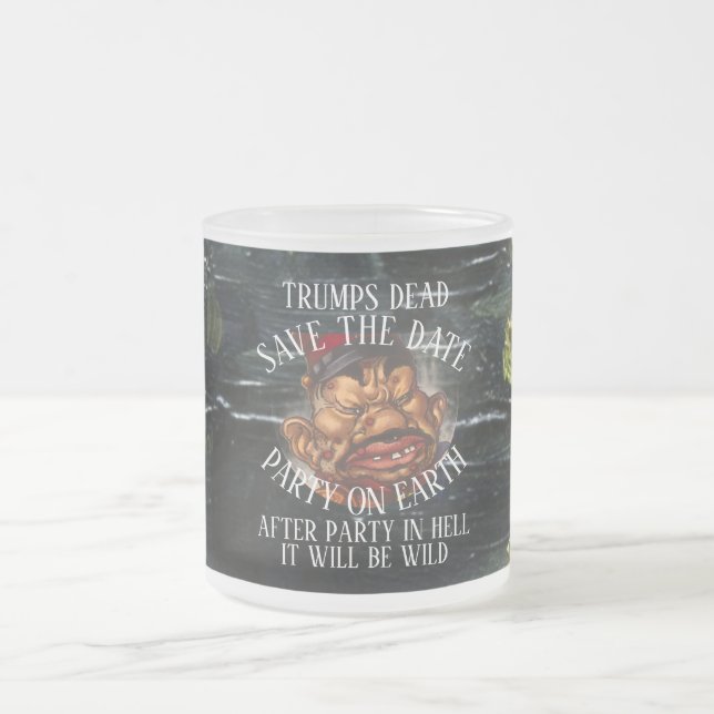 TAZA DE CRISTAL ESMERILADO FUNERAL  (Centro)