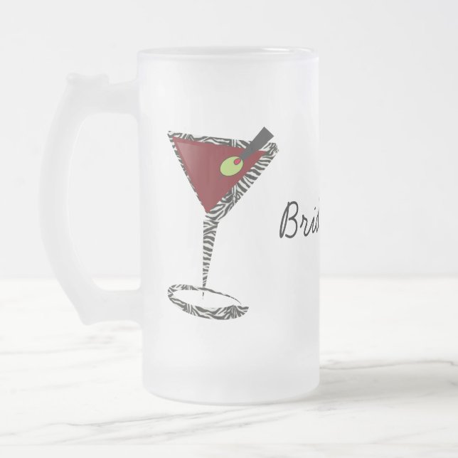 Taza De Cristal Esmerilado Funky martini Fun Bridesmaid Favores (Izquierda)