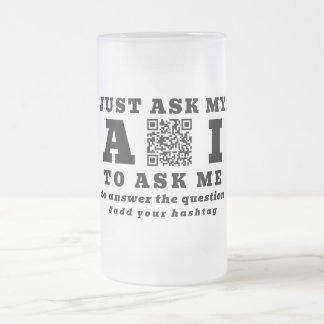 Taza De Cristal Esmerilado Funny AI Tech Specialist – Personalized QR Code