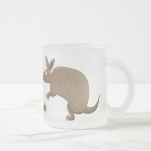 Taza De Cristal Esmerilado Funny armadillo feliz personalizado ilustracion