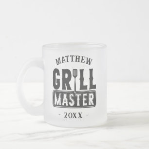 Taza De Cristal Esmerilado Funny BBQ Grill Master Barbacoa Personalizada King