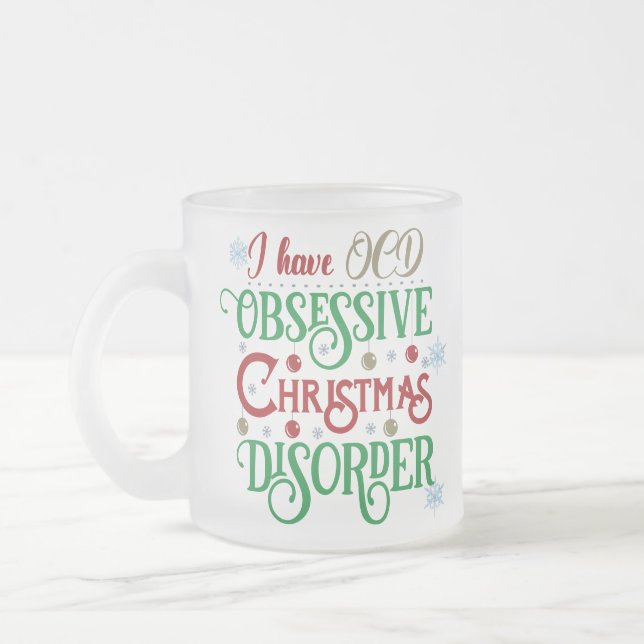 Taza De Cristal Esmerilado Funny Christmas Cup with Merry Christmas Message (Izquierda)