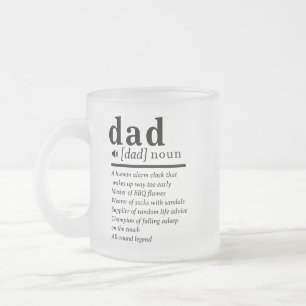 Taza De Cristal Esmerilado Funny Dad Definition Personalizado