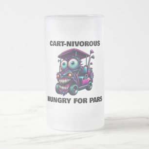 Taza De Cristal Esmerilado Funny Monster Carro de Golf Regalo Deportes Fans