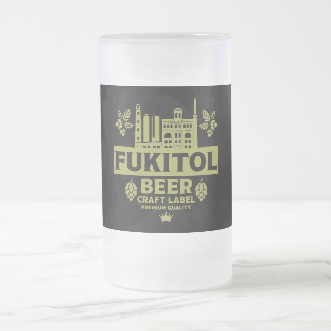 Taza De Cristal Esmerilado Funny Novedad Navidades Beer Labels (Centro)