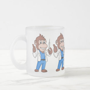 Taza De Cristal Esmerilado Funny orangutan ape personalizado médica