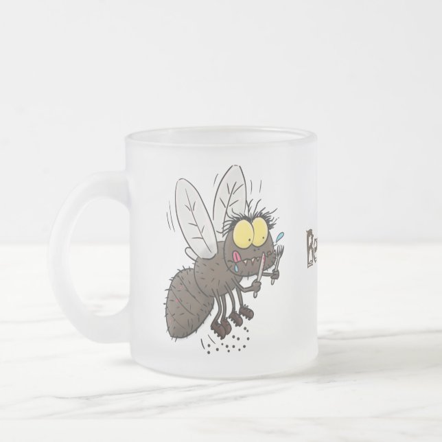 Taza De Cristal Esmerilado Funny personalizado de insectos de herradura (Izquierda)