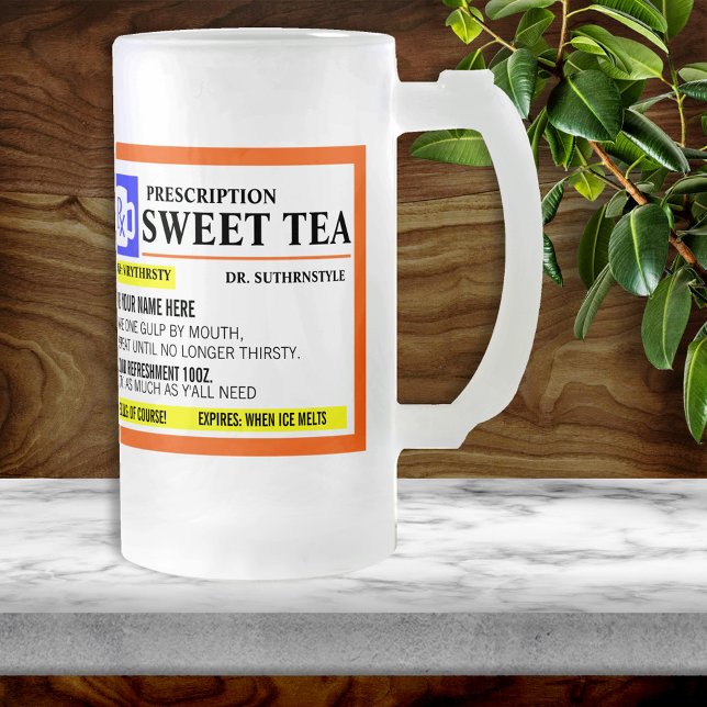 Taza De Cristal Esmerilado Funny Prescription Sweet Tea Frosted Mug (Subido por el creador)