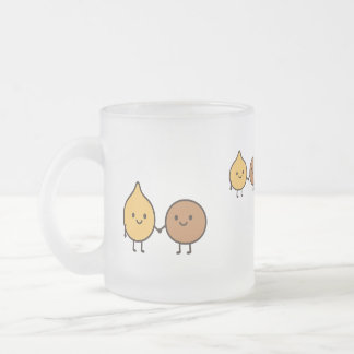 Taza De Cristal Esmerilado Funny Vegan Design with 2 Cute Beans