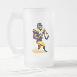 Taza De Cristal Esmerilado Fútbol americano Frost Glass Mug