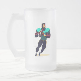 Taza De Cristal Esmerilado Fútbol americano Frost Glass Mug