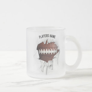 Taza De Cristal Esmerilado Fútbol desgarrado Café Mug