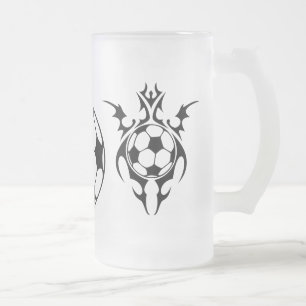 Taza De Cristal Esmerilado futbol tribal.