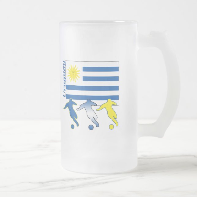 Taza De Cristal Esmerilado Fútbol Uruguay (Derecha)