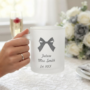 Taza De Cristal Esmerilado Future Mrs Glass Mug, Engaged Coffee Mug, Bride