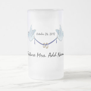 Taza De Cristal Esmerilado Futuro Sra. Boda Doves
