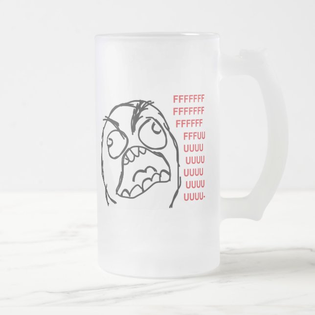 Taza De Cristal Esmerilado Fuuuu del fuuu del individuo de la rabia (Derecha)
