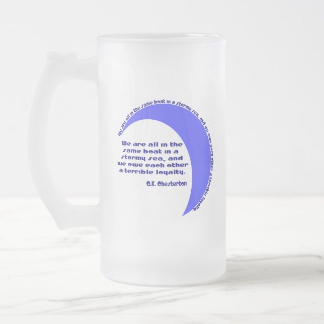 Taza De Cristal Esmerilado G. K. Chesterton Stormy Sea (Izquierda)