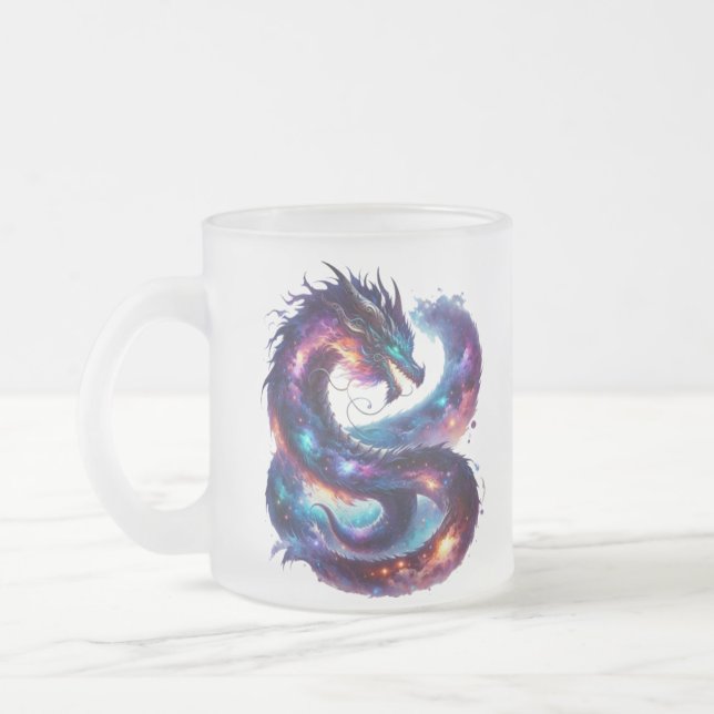 Taza De Cristal Esmerilado Galaxy Dragon Enamel Mug, Camping Drinkware, Agua (Izquierda)