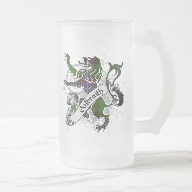 Taza De Cristal Esmerilado Galbraith Tartan Lion (Derecha)