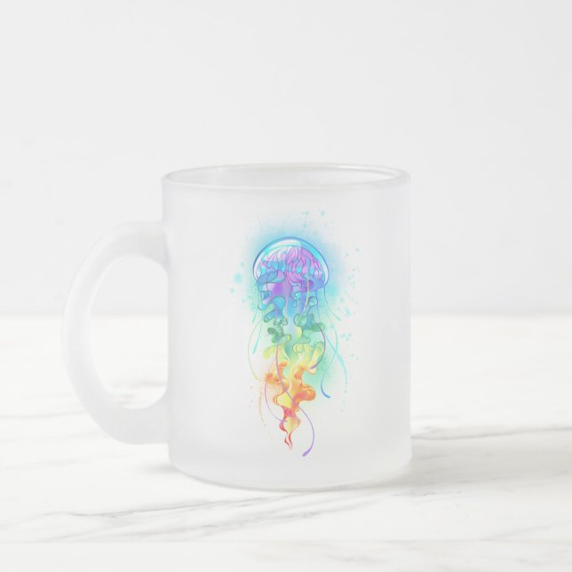 Taza De Cristal Esmerilado Gallito arcoiris (Izquierda)