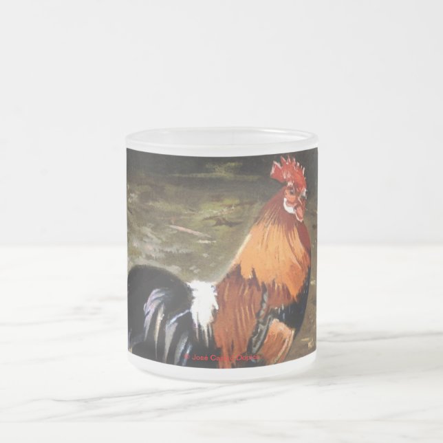 Taza De Cristal Esmerilado Gallo (Centro)