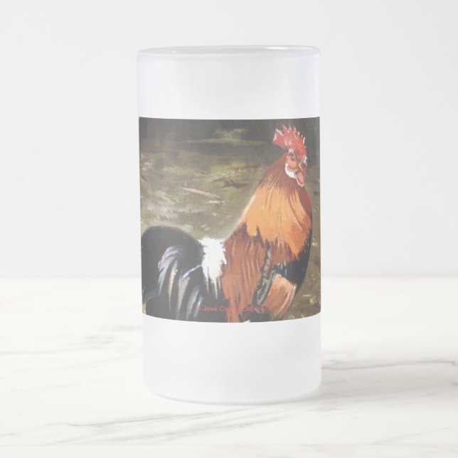 Taza De Cristal Esmerilado Gallo (Centro)