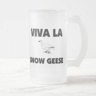 Taza De Cristal Esmerilado Gansos de nieve del La de Viva