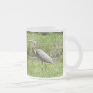 Taza De Cristal Esmerilado Garza de gran azul