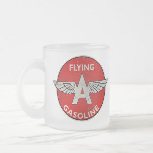 Taza De Cristal Esmerilado Gasolina Flying A versión oxidada