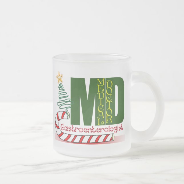 Taza De Cristal Esmerilado GASTROENTEROLOGISTA navidad (Derecha)