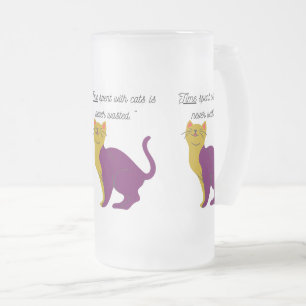 Taza De Cristal Esmerilado gatito