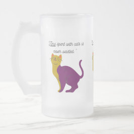Taza De Cristal Esmerilado gatito