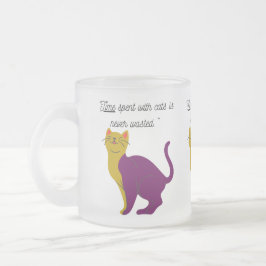 Taza De Cristal Esmerilado gatito