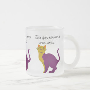 Taza De Cristal Esmerilado gatito