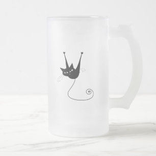 Taza De Cristal Esmerilado Gatito banal negro 1